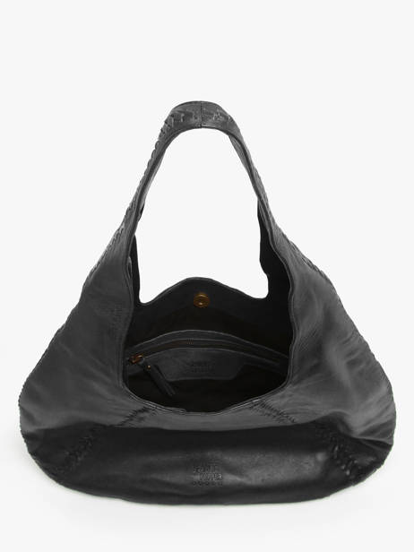 Schoudertas Milan Leder Basilic pepper Zwart milan BMIL01 ander zicht 3